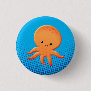 Cute Cartoon Baby Octopus 3 Cm Round Badge