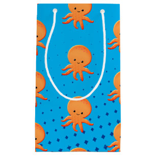 Cute Cartoon Baby Octopus Blue Ocean Small Gift Bag