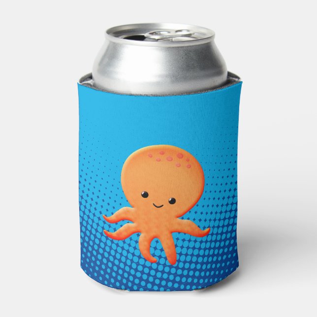 Cute Cartoon Baby Octopus Can Cooler (Can Front)