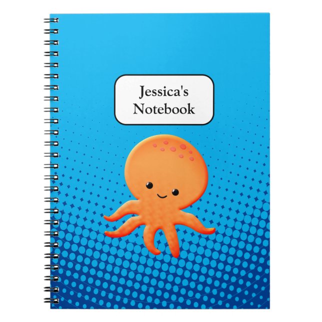 Cute Cartoon Baby Octopus Notebook (Front)