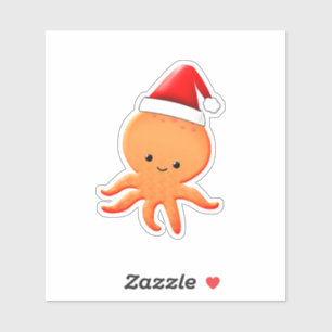 Cute Cartoon Baby Octopus Santas