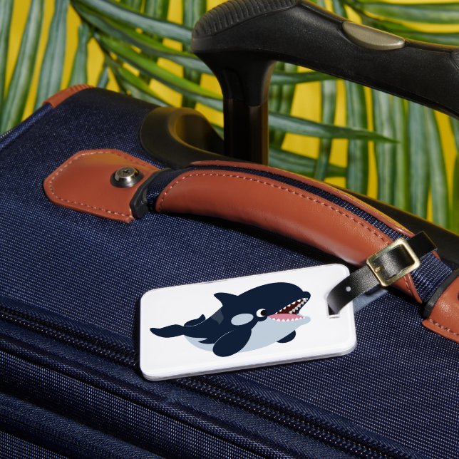 Cute Cartoon Baby Orca Luggage Tag (Front Insitu 3)