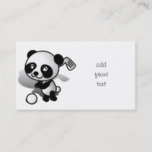 Cute Cartoon Baby Panda Bear Golfing Business Card