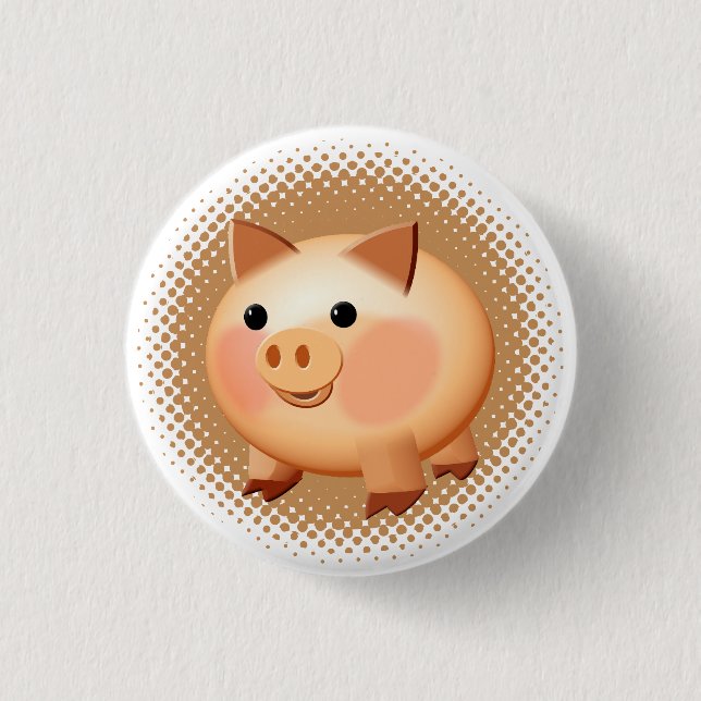 Cute Cartoon Baby Pig 3 Cm Round Badge (Front)