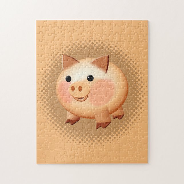 Cute Cartoon Baby Pig Jigsaw Puzzle (Vertical)