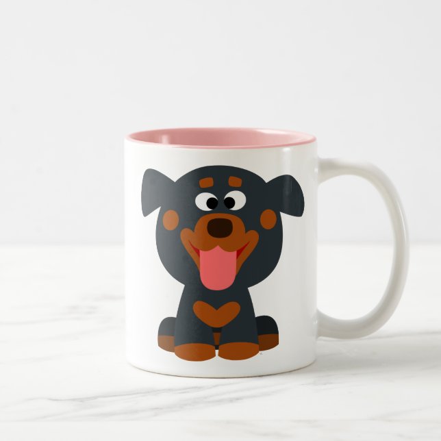 Cute Cartoon Baby Rottweiler Mug (Right)