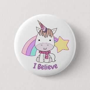 Cute Cartoon Baby Unicorn and Rainbow 6 Cm Round Badge