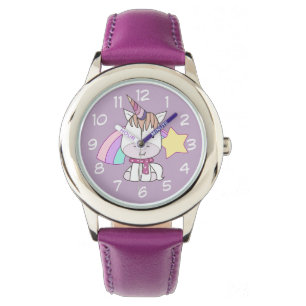 Cute Cartoon Baby Unicorn and Rainbow Watch