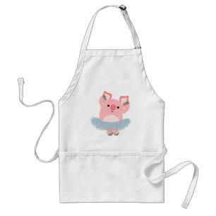 Cute Cartoon Ballerina Pig Apron