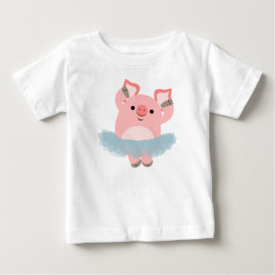 Cute Cartoon Ballerina Pig Baby T-Shirt