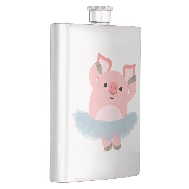Cute Cartoon Ballerina Pig Classic Flask (Right)