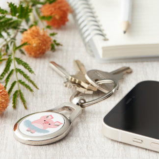 Cute Cartoon Ballerina Pig Keychain
