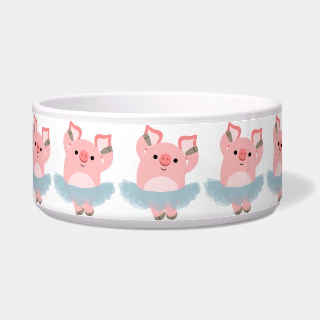 Cute Cartoon Ballerina Pig Pet Bowl (Left)