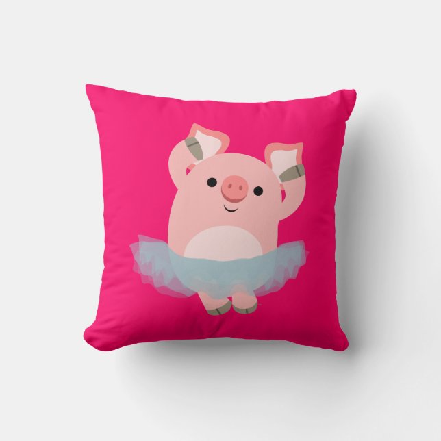 Cute Cartoon Ballerina Pig Pillow (Front)