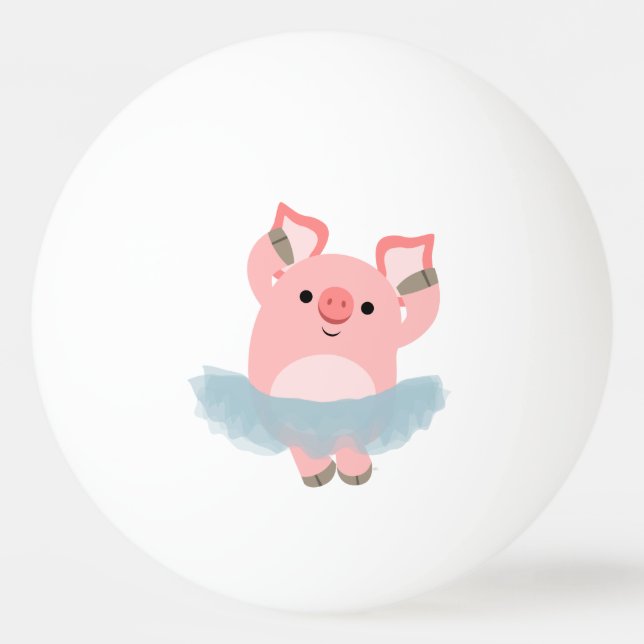 Cute Cartoon Ballerina Pig Ping Pong Ball (Front)