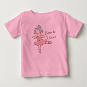 Cute Cartoon Ballet Dancer Girl's Baby T-Shirt