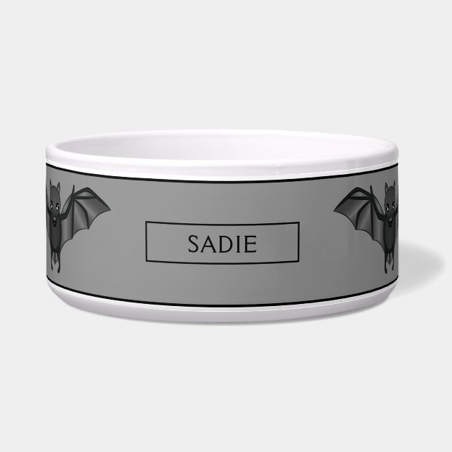 Cute Cartoon Bat Halloween Illustration & Name (Front)