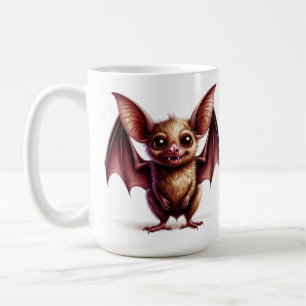 Cute Cartoon Bat With Friendly Halloween Smile 🦇 Coffee Mug