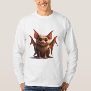 Cute Cartoon Bat With Orange Wings And Smile 🦇 T-Shirt