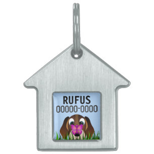 Cute Cartoon Beagle Dog Pet Tags - House