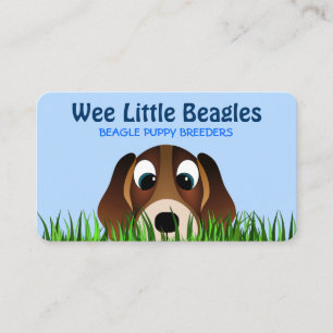 Cute Cartoon Beagle Puppy Dog Breeder Business Card