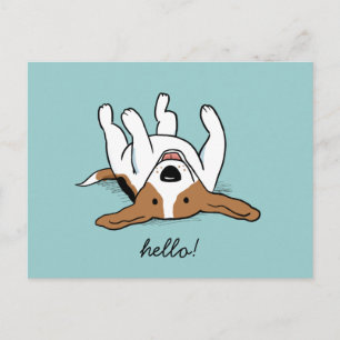 Cute Cartoon Beagle with Customisable Text Postcard