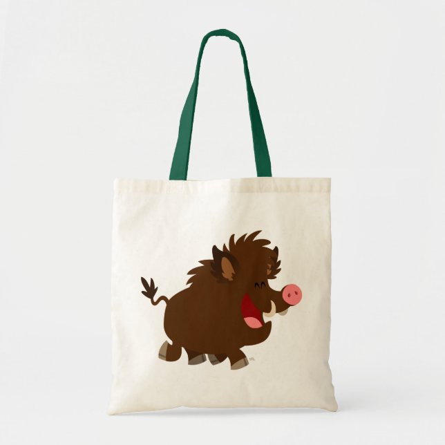 Cute Cartoon Beaming Wild Boar Bag (Front)