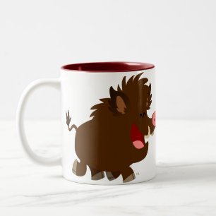 Cute Cartoon Beaming Wild Boar Mug