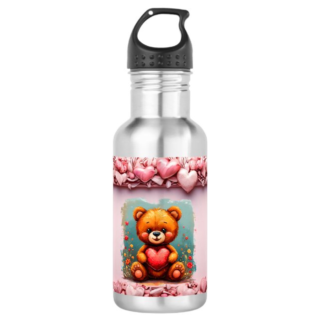 Cute Cartoon Bear 532 Ml Water Bottle (Front)