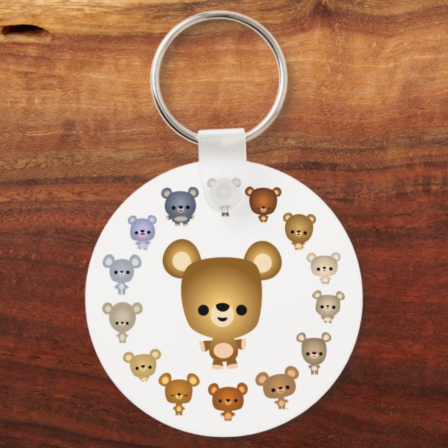 Cute Cartoon Bear Babies Keychain (Front)