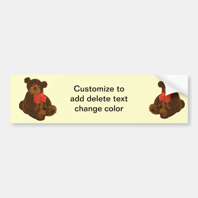 Cute cartoon bear bumper sticker (Front)