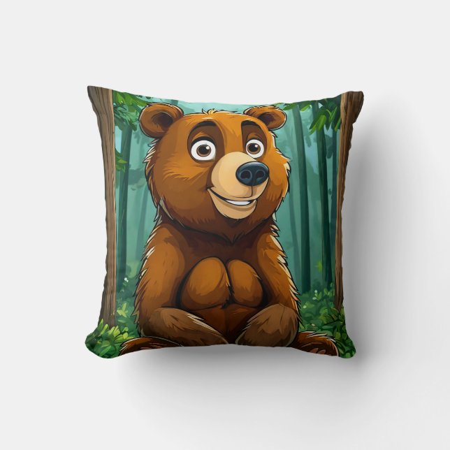 Cute Cartoon Bear Cushion (Front)