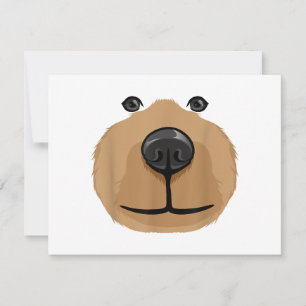 Cute Cartoon Bear Face Head Costume Party Holiday Card