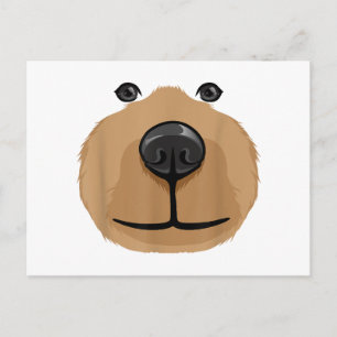 Cute Cartoon Bear Face Head Costume Party Holiday Postcard