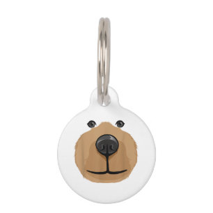 Cute Cartoon Bear Face Head Costume Party Pet Tag