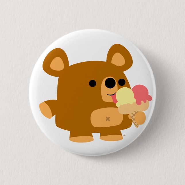 Cute Cartoon Bear with Balls :) button badge (Front)