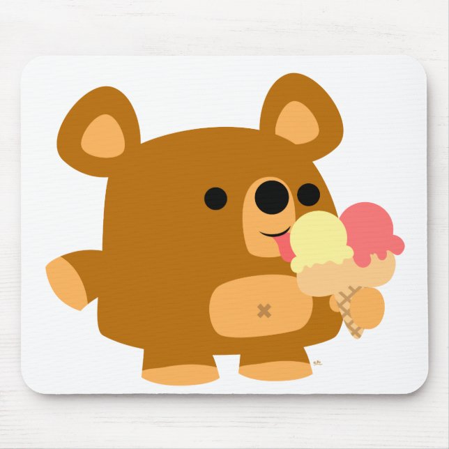 Cute Cartoon Bear with Balls :) mousepad (Front)