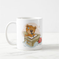 Cute Cartoon Bear Writing a Book