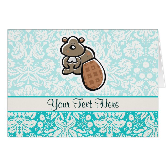 Cute Cartoon Beaver (Front Horizontal)