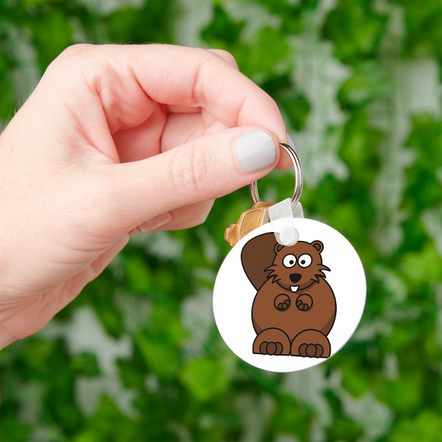 Cute Cartoon Beaver Funny Woodland Animal  Key Ring (Creator Uploaded)