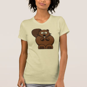 Cute Cartoon Beaver Funny Woodland Animal  T-Shirt