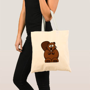 Cute Cartoon Beaver Funny Woodland Animal  Tote Bag