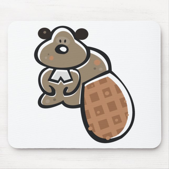 cute cartoon beaver mouse mat (Front)