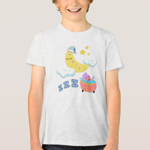 Cute Cartoon Bedtime Illustration Tri-Blend Shirt