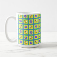 Cute Cartoon Bee and Flower Pattern