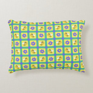 Cute Cartoon Bee and Flower Pattern Decorative Cushion