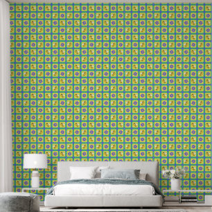 Cute Cartoon Bee and Flower Pattern Wallpaper