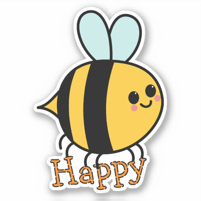 Cute Cartoon Bee Happy  (Front)