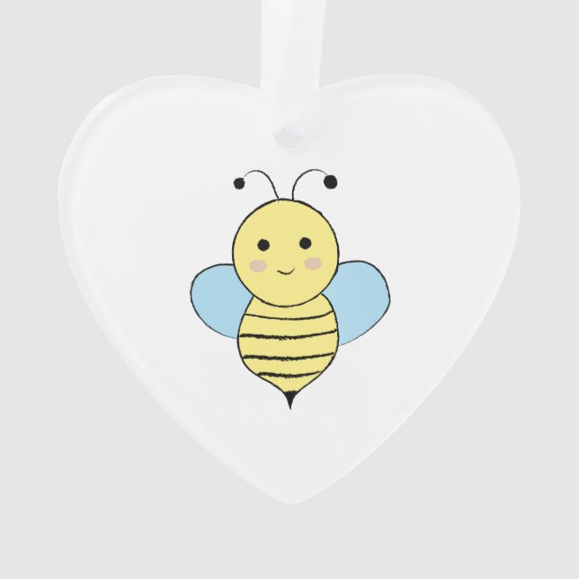 Cute Cartoon Bee Ornament (Back)