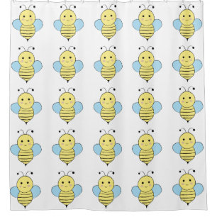 Cute Cartoon Bee Shower Curtain